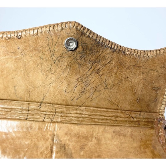 Real Full-Body Python Snakeskin/Leather Tan Cross/Shoulder Bag, Vintage c.1960’s - Picture 4 of 10